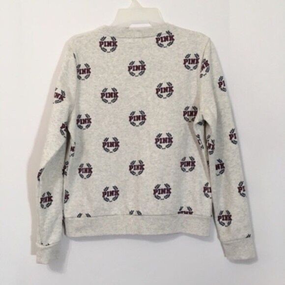 NWT VS PINK LOGO CREWNECK PULLOVER LONG SLEEVE SWEATSHIRT SWEATER COLLEGIATE S - Picture 7 of 12